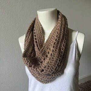 Hand made crocheted infinity scarf. Like new.